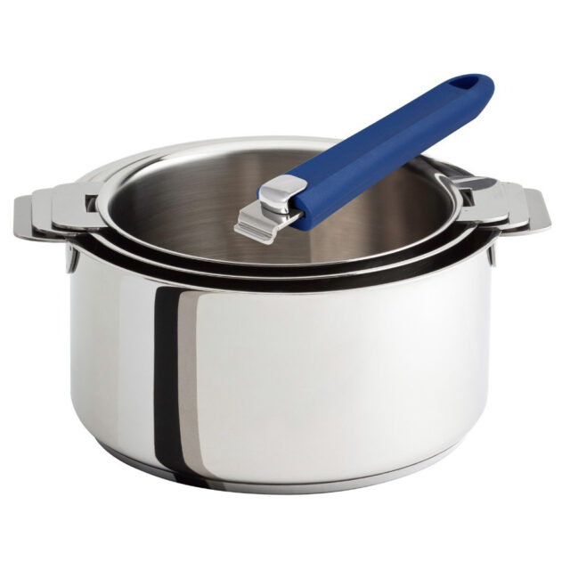 CRISTEL - Batterie CRISTEL Mutine Evolution 3 casseroles + 1 poignée amovible - 6 coloris