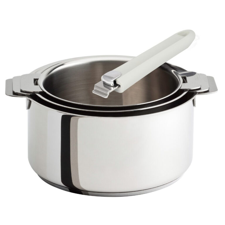 CRISTEL - Batterie CRISTEL Mutine Evolution 3 casseroles + 1 poignée amovible - 6 coloris