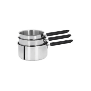 CRISTEL - Batterie 3 casseroles Cristel Mutine Fixe – 16, 18 et 20cm