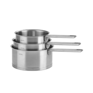 CRISTEL - Batterie de 3 casseroles Cristel Strate en inox – 16 18 et 20cm