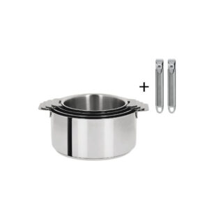 CRISTEL - Batterie Cristel Mutine 4 casseroles + 2 poignées amovibles Zenith