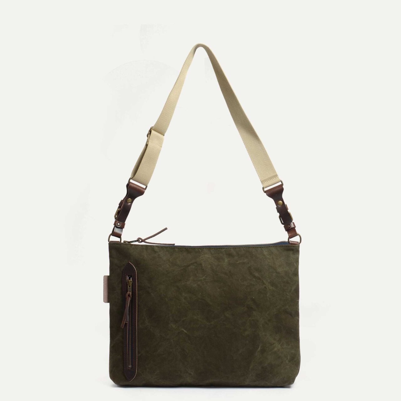 besace baskia kaki fonce stonewashed Bleu De Chauffe - Besace Baskia - Kaki foncé stonewashed
