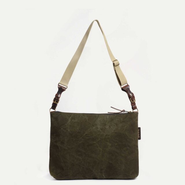 Bleu De Chauffe - Besace Baskia - Kaki foncé stonewashed