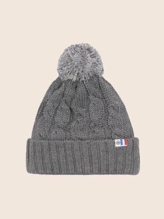 JULES & JENN - Bonnet pompon laine gris