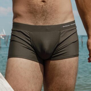 Garçon Français - Boxer de bain kaki – broderie