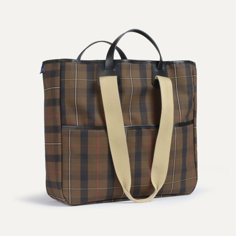 cabas musette meline tartan brun rouge Bleu De Chauffe - Cabas Meline - Tartan brun Rouge