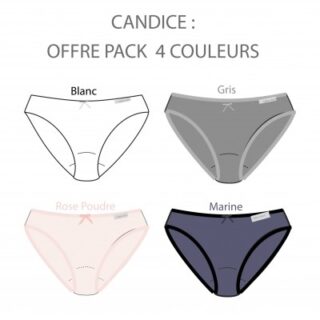 Culotte CANDICE – Pack 4 coloris par la marque Matins d’avril Matins d’avril - Culotte CANDICE – Pack 4 coloris