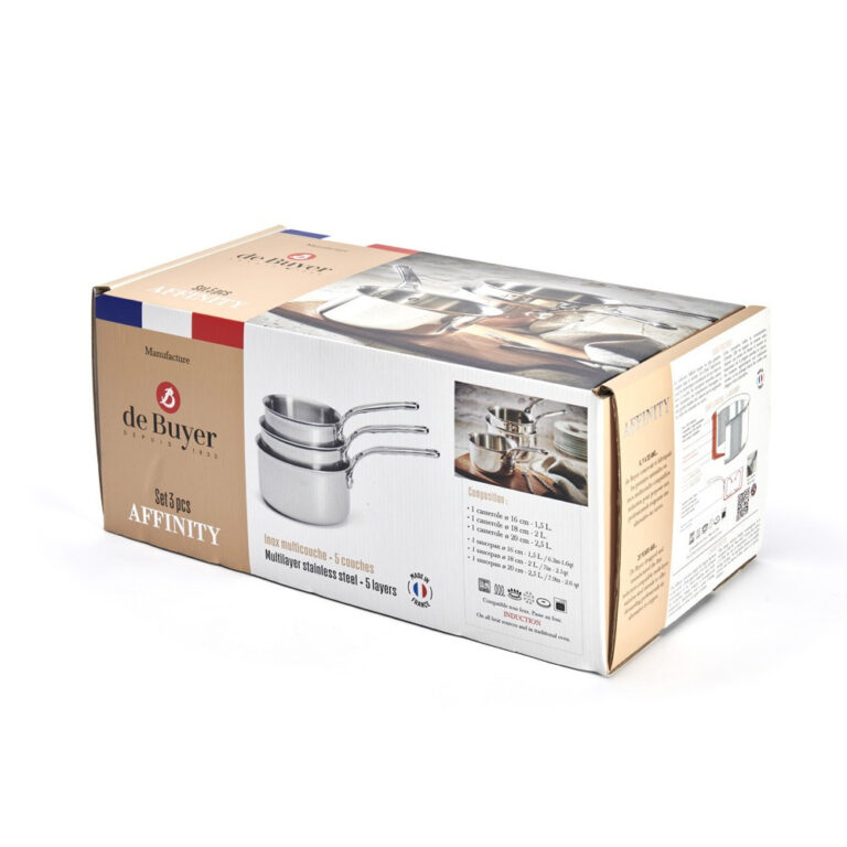 DE BUYER - Set batterie de 3 casseroles DE BUYER Affinity en inox