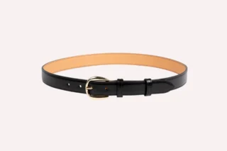 Daguet - Ceinture Astrid  Cuir lisse noir