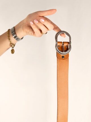 JULES & JENN - Ceinture Camargue cuir camel
