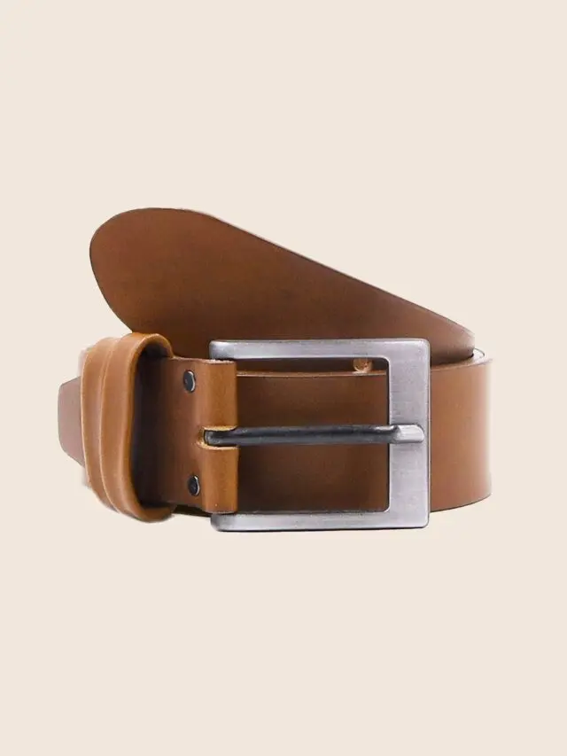 JULES & JENN - Ceinture casual cuir marron cognac