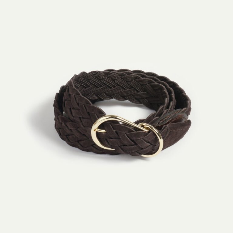 Bleu De Chauffe - Ceinture Cléo tressée - Brun suédé