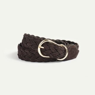 Bleu de Chauffe - Ceinture Cléo tressée – Brun suédé