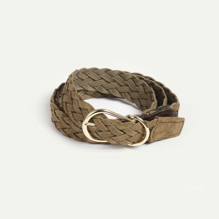 Bleu De Chauffe - Ceinture Cléo tressée - Kaki suédé