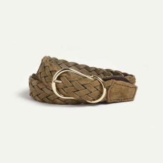 Bleu de Chauffe - Ceinture Cléo tressée – Kaki suédé