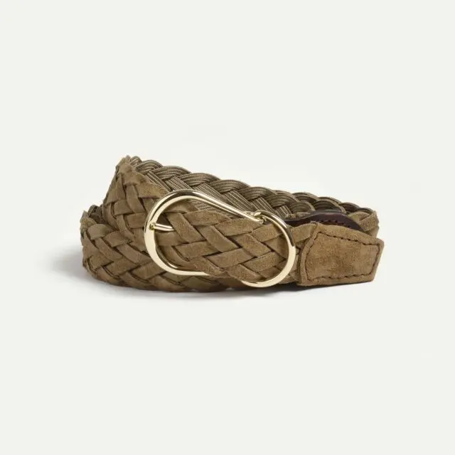 Bleu de Chauffe - Ceinture Cléo tressée – Kaki suédé