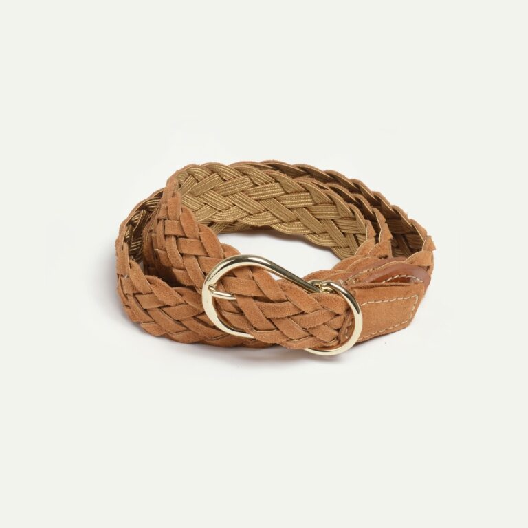 Bleu De Chauffe - Ceinture Cléo tressée - Miel suédé