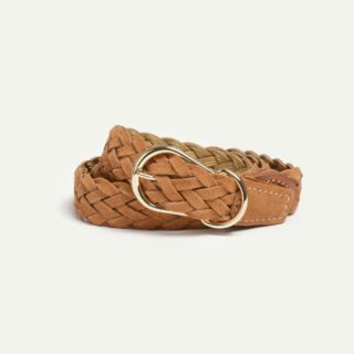 Bleu de Chauffe - Ceinture Cléo tressée – Miel suédé