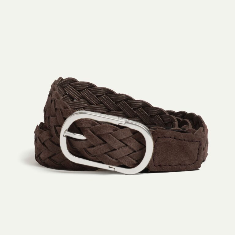 Bleu De Chauffe - Ceinture Cliquet tressée - Brun suédé