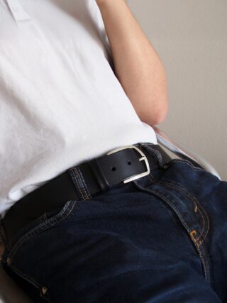 JULES & JENN - Ceinture Paris cuir noir