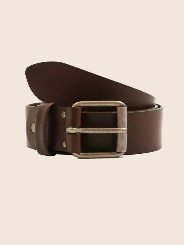JULES & JENN - Ceinture week-end cuir marron