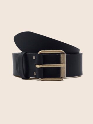 JULES & JENN - Ceinture week-end cuir noir