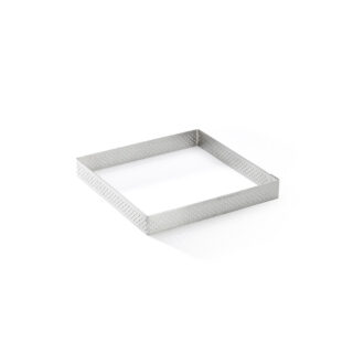 de Buyer - Cercle à tarte carré De Buyer Valrhona en inox perforé