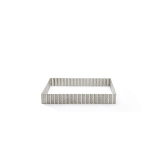 de Buyer - Cercle à tarte DE BUYER carré cannelé en inox perforé 23cm