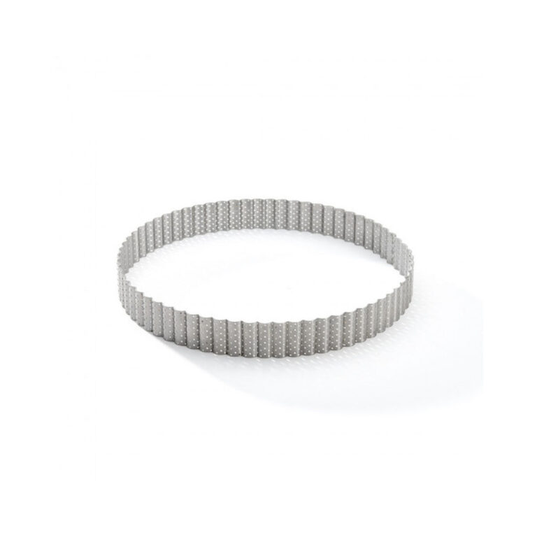 DE BUYER - Cercle à tarte DE BUYER rond cannelé en inox perforé - 3 tailles