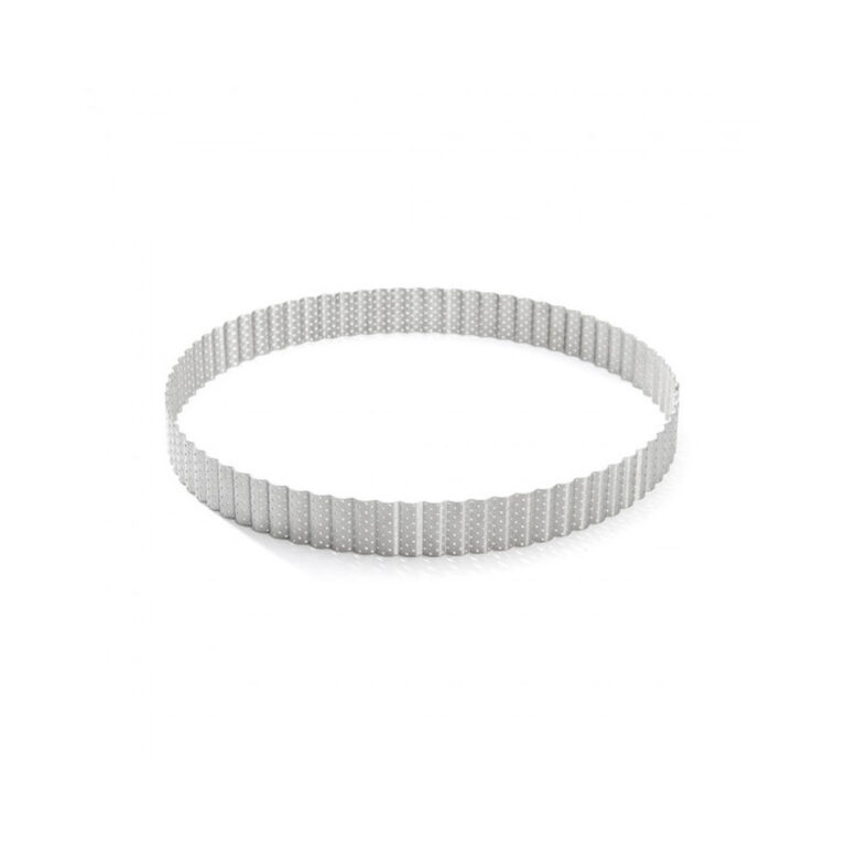 DE BUYER - Cercle à tarte DE BUYER rond cannelé en inox perforé - 3 tailles