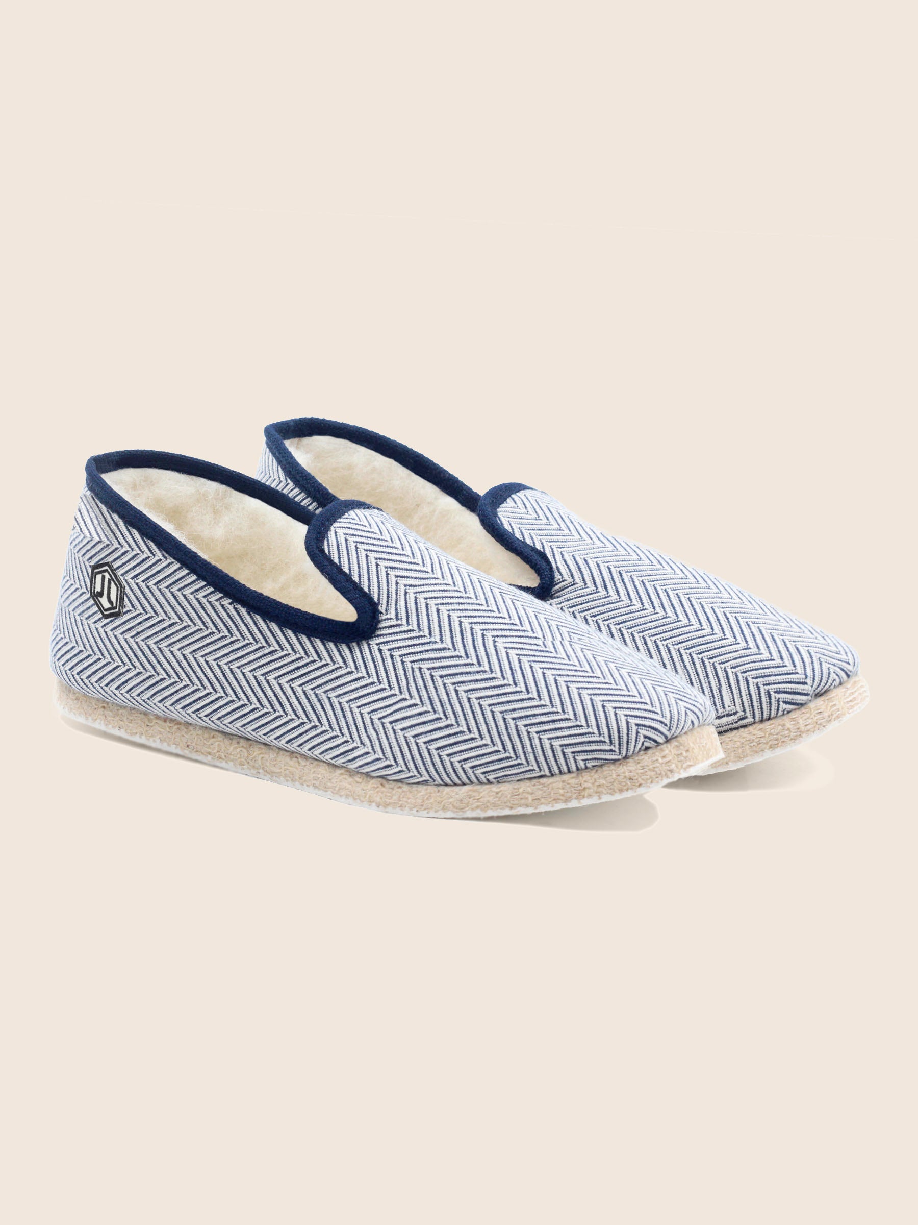 Charentaises tradition blanc bleu