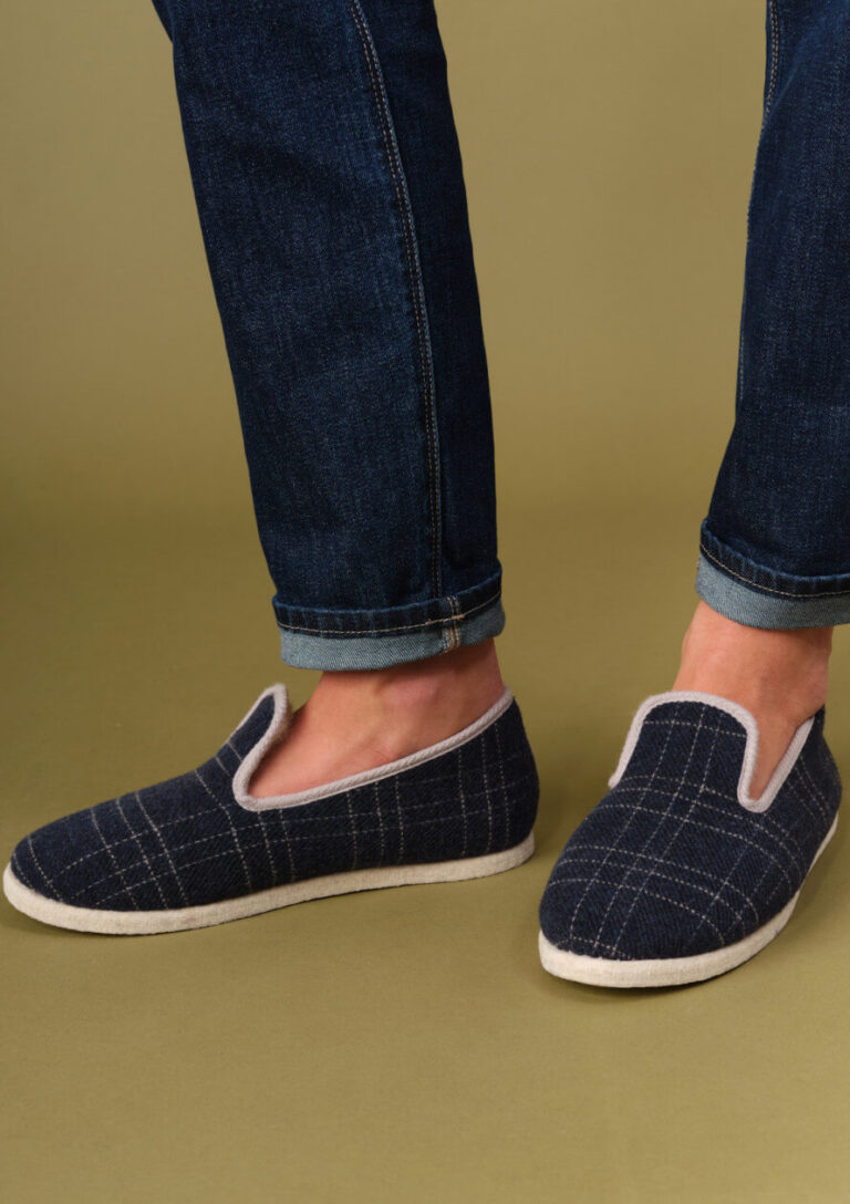 chaussons martin carreaux marine Montlimart - CHAUSSONS MARTIN CARREAUX MARINE