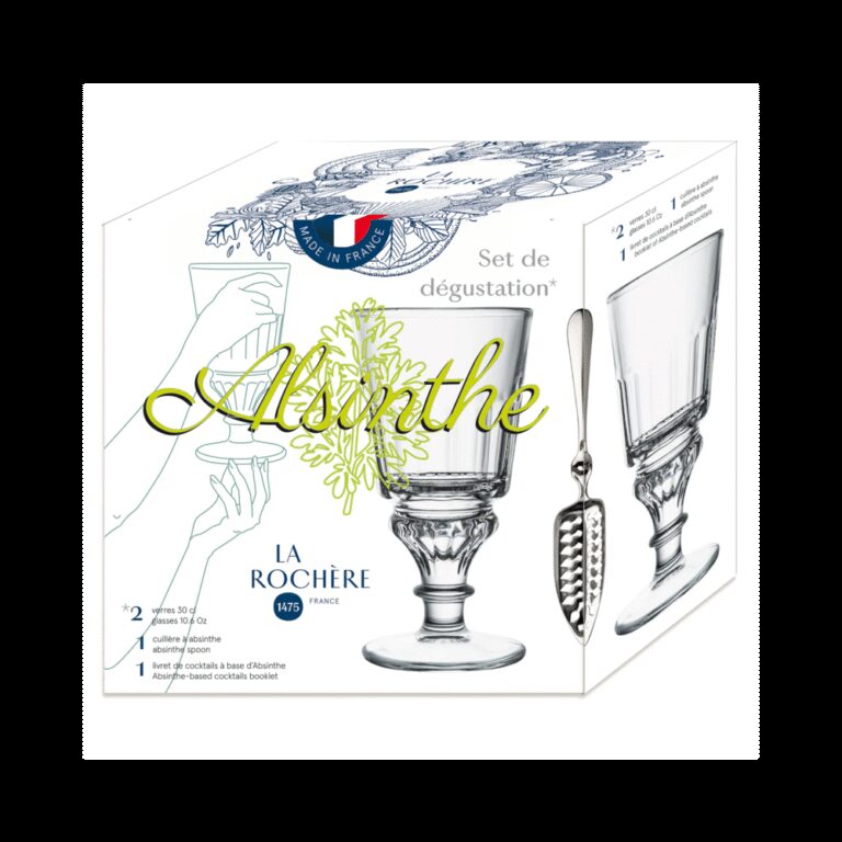 LA ROCHERE - Coffret de 2 verres à absinthe avec cuillère La Rochère dégustation