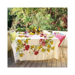 Garnier Thiebaut - Nappe lin Citrons de Menton Garnier Thiebaut  4 dimensions