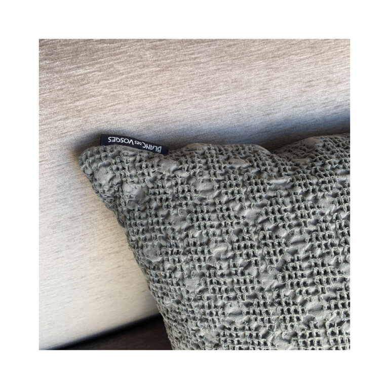 BLANC DES VOSGES - Coussin Everest 45x45 Blanc des Vosges Ardoise gris nid d'abeille