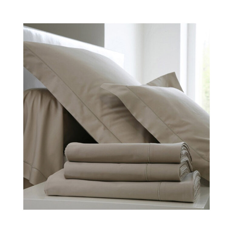 BLANC DES VOSGES - Drap housse Uni BLANC DES VOSGES Satin Bonnet 40 chanvre 180x200CM