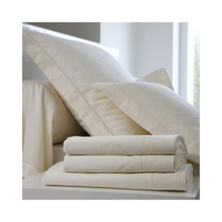 Blanc des Vosges - Drap housse Uni BLANC DES VOSGES Satin Bonnet 40 naturel 140x190cm