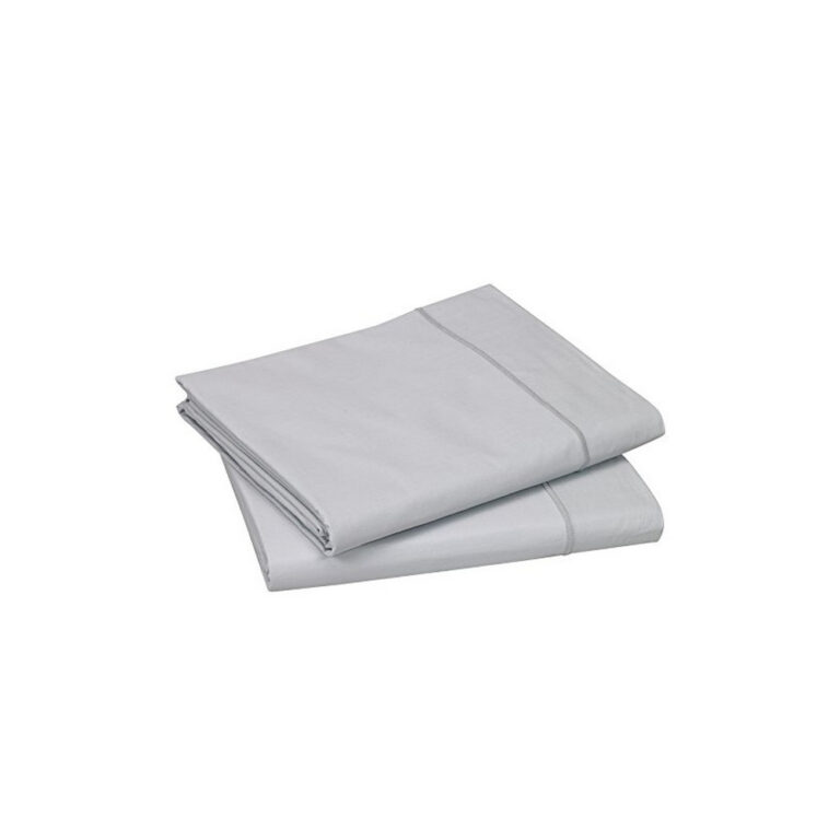 BLANC DES VOSGES - Drap plat BLANC DES VOSGES Uni Percale de coton Platine 240x300cm