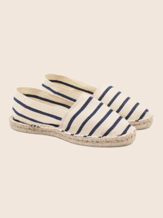 JULES & JENN - Espadrilles toile coton blanc bleu