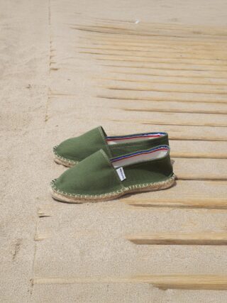 Espadrilles toile coton recyclé kaki par la marque JULES & JENN JULES & JENN - Espadrilles toile coton recyclé kaki
