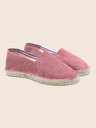 Espadrilles coton recyclé rouge blanc par la marque JULES & JENN JULES & JENN - Espadrilles coton recyclé rouge blanc