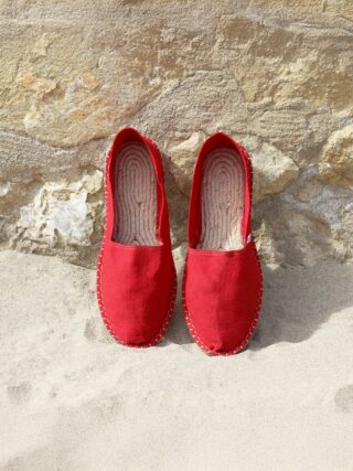 JULES & JENN - Espadrilles toile coton rouge