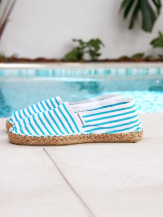 JULES & JENN - Espadrilles toile coton turquoise