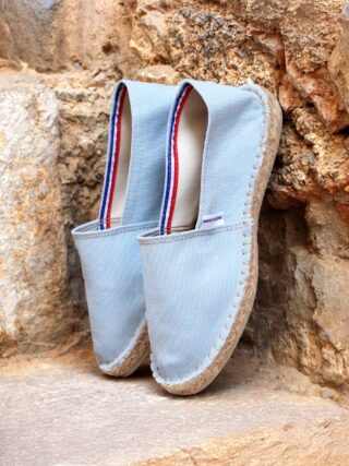 Espadrilles coton recyclé bleu clair par la marque JULES & JENN JULES & JENN - Espadrilles coton recyclé bleu clair