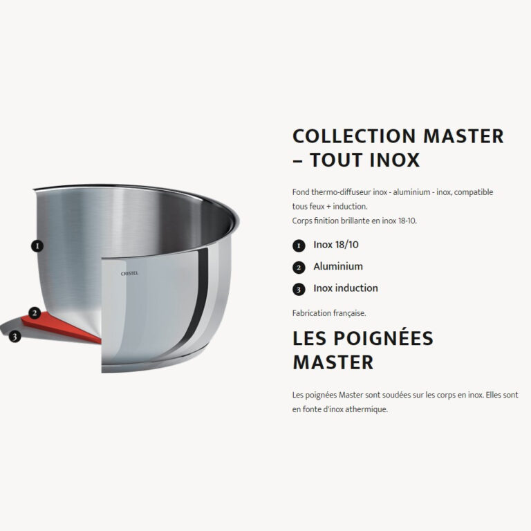 CRISTEL - Faitout Cristel Cookway Master en inox avec couvercle - 3 tailles