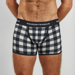 Garçon Français - Boxer classique Bûcheron blanc