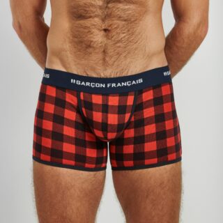 Garçon Français - Boxer classique Bûcheron rouge
