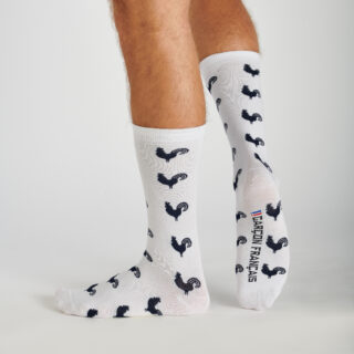 Chaussettes coqs gaulois par la marque Garçon Français Garçon Français - Chaussettes coqs gaulois