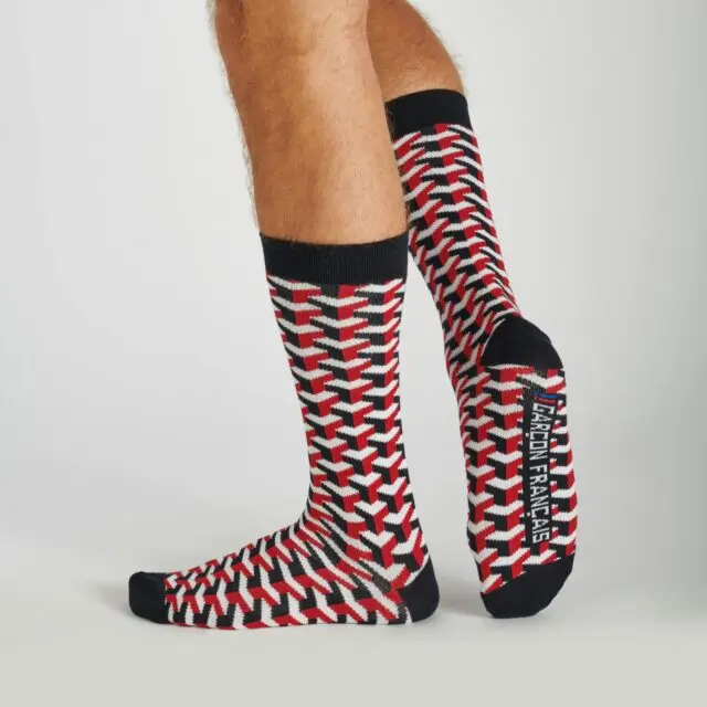 Chaussettes géométriques par la marque Garçon Français Garçon Français - Chaussettes géométriques