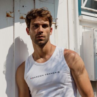 Débardeur blanc – Logo par la marque Garçon Français Garçon Français - Débardeur blanc – Logo